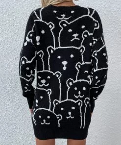 MY Smaibulun | Smiley Polar Bear Black Knit Sweater Dress 12 MY Smaibulun | Smiley Polar Bear Black Knit Sweater Dress