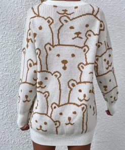 MY Smaibulun Doll | Cream Smiley Polar Bear Knit Sweater Dress 12 MY Smaibulun Doll | Cream Smiley Polar Bear Knit Sweater Dress