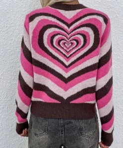 MY Smaibulun | Brown Pink Heart Ring Knit Top 15 MY Smaibulun | Brown Pink Heart Ring Knit Top