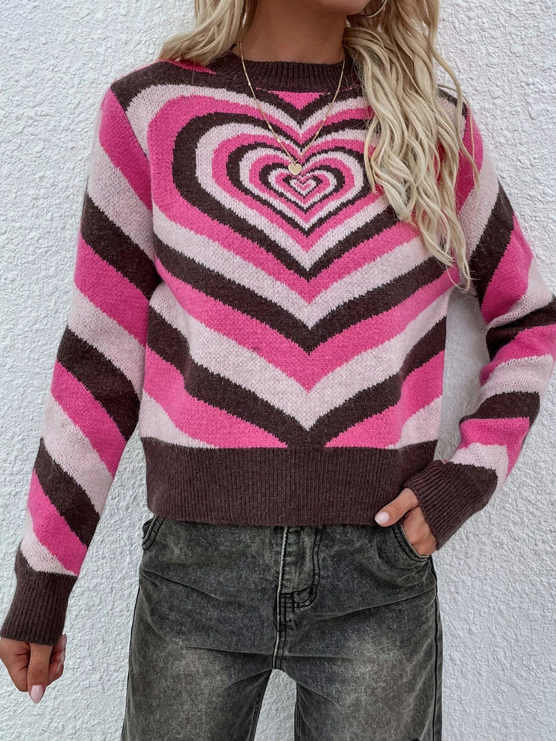 MY Smaibulun | Brown Pink Heart Ring Knit Top 3 MY Smaibulun | Brown Pink Heart Ring Knit Top