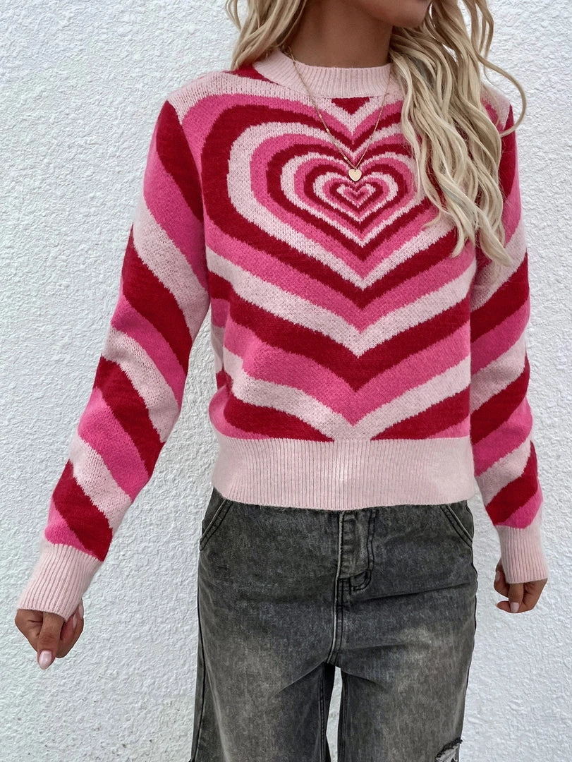 MY New In Clothing Smaibulun | Pink Red Heart Ring Knit Top 2 MY New In Clothing Smaibulun | Pink Red Heart Ring Knit Top