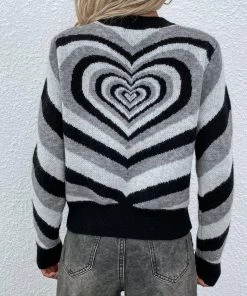 MY Smaibulun | Black Grey Heart Ring Knit Top New In Clothing 15 MY Smaibulun | Black Grey Heart Ring Knit Top New In Clothing
