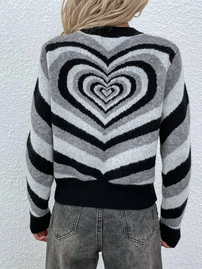 MY Smaibulun | Black Grey Heart Ring Knit Top New In Clothing 8 MY Smaibulun | Black Grey Heart Ring Knit Top New In Clothing