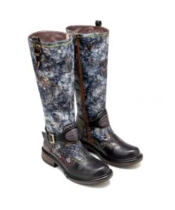 SOFFIA | Genuine Leather Grey Wrinkled ILIYAH Accent Leather Knee High Riding Flat Boots 13 SOFFIA | Genuine Leather Grey Wrinkled ILIYAH Accent Leather Knee High Riding Flat Boots