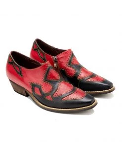 SOFFIA | Studded Red & Black Genuine Leather Loafers Pumps New In Shoes
