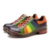 SOFFIA | Rainbow Strap Vintage Genuine Leather Sneakers NEW ARRIVALS