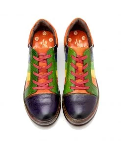 SOFFIA | Rainbow Strap Vintage Genuine Leather Sneakers NEW ARRIVALS