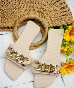 HT NEW ARRIVALS EN BLOOM | HOWARDINA GOLD CHAIN SLIDE IVORY