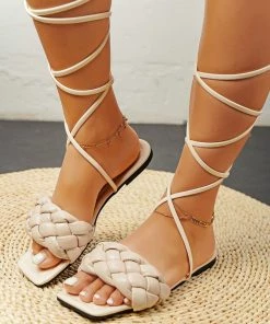HT EN BLOOM | IVORY BRAIDED UPPER GLADIATOR NEW ARRIVALS