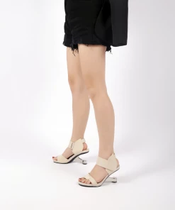 Jady Rose JADYROSE | TASH IVORY LEATHER ELEVATOR HEEL SANDAL NEW ARRIVALS