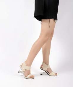 Jady Rose JADYROSE | TASH IVORY LEATHER ELEVATOR HEEL SANDAL NEW ARRIVALS