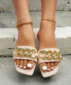 HT NEW ARRIVALS EN BLOOM | HOWARDINA GOLD CHAIN SLIDE IVORY
