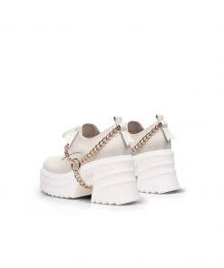 Jady Rose NEW ARRIVALS JadyRose | Ivory Leather Chain Over Chunky Heel Oxford 8 Jady Rose NEW ARRIVALS JadyRose | Ivory Leather Chain Over Chunky Heel Oxford