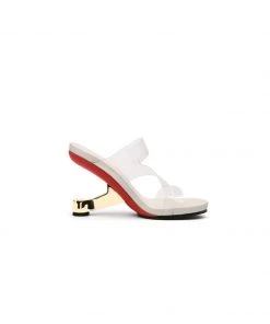 Jady Rose JADYROSE | GOLDEN ELEVATOR HEEL IVORY SLIDE New In Shoes