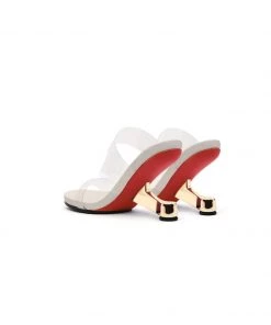 Jady Rose JADYROSE | GOLDEN ELEVATOR HEEL IVORY SLIDE New In Shoes