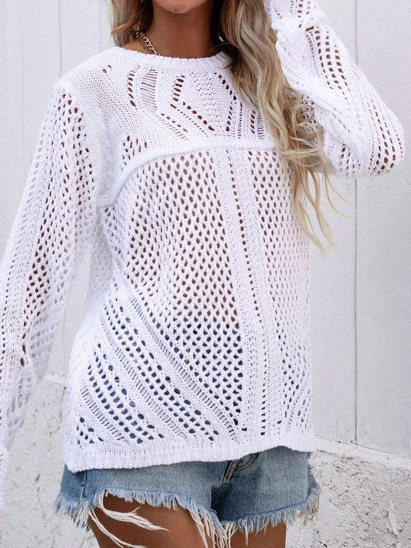 MY Smaibulun | Hollow Out Crochet Knit Top - White New In Clothing 2 MY Smaibulun | Hollow Out Crochet Knit Top - White New In Clothing