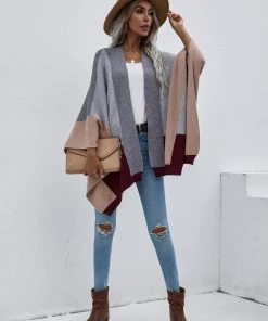 MY New In Clothing Smaibulun | Color Block Knit Ruana - Grey & Beige 8 MY New In Clothing Smaibulun | Color Block Knit Ruana - Grey & Beige