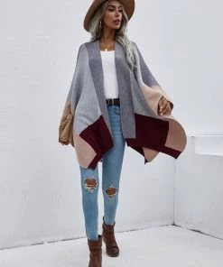 MY New In Clothing Smaibulun | Color Block Knit Ruana - Grey & Beige 9 MY New In Clothing Smaibulun | Color Block Knit Ruana - Grey & Beige