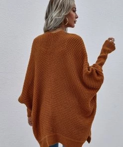 MY Smaibulun | Batwing-Sleeve Open Knit Cardigan - Ginger 10 MY Smaibulun | Batwing-Sleeve Open Knit Cardigan - Ginger