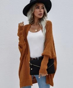 MY Smaibulun | Batwing-Sleeve Open Knit Cardigan - Ginger 8 MY Smaibulun | Batwing-Sleeve Open Knit Cardigan - Ginger