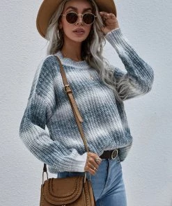 MY New In Clothing Smaibulun | Tie-Dye Bat-Sleeve Sweater - Grey