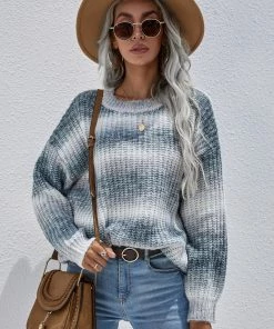 MY New In Clothing Smaibulun | Tie-Dye Bat-Sleeve Sweater - Grey