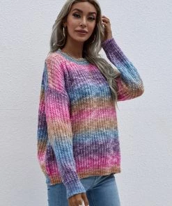 MY Smaibulun | Tie-Dye Bat-Sleeve Sweater - Pink New In Clothing