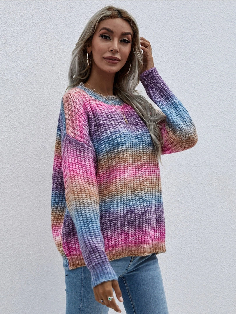 MY Smaibulun | Tie-Dye Bat-Sleeve Sweater - Pink New In Clothing 2 MY Smaibulun | Tie-Dye Bat-Sleeve Sweater - Pink New In Clothing