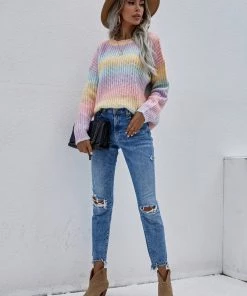 MY New In Clothing Smaibulun | Tie-Dye Bat-Sleeve Sweater - Lilac