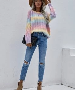 MY New In Clothing Smaibulun | Tie-Dye Bat-Sleeve Sweater - Lilac