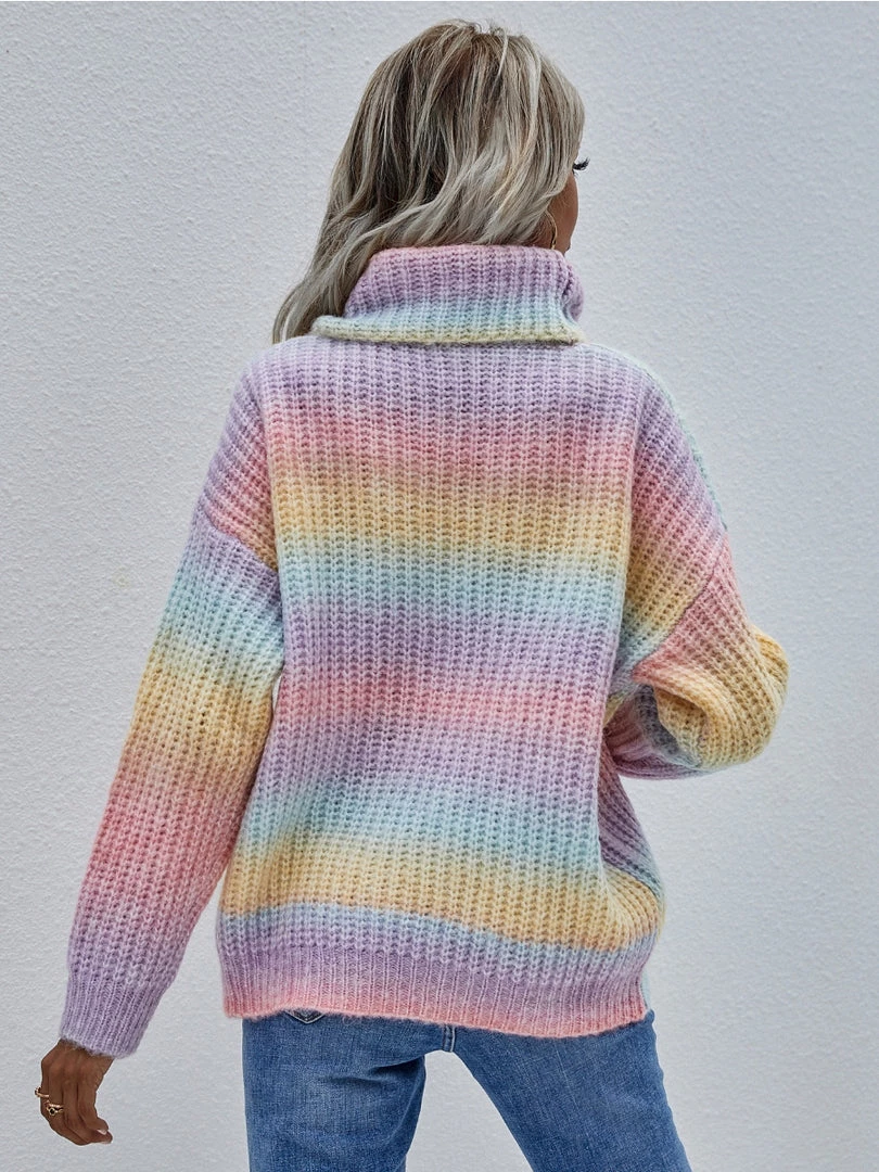 MY Smaibulun | Tie-Dye Turtleneck Bat-Sleeve Sweater - Pink Yellow Want.Need.Love 5 MY Smaibulun | Tie-Dye Turtleneck Bat-Sleeve Sweater - Pink Yellow Want.Need.Love