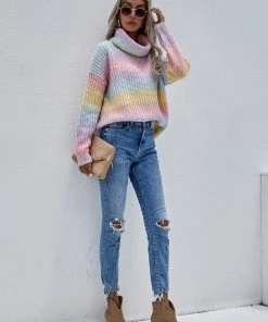 MY Smaibulun | Tie-Dye Turtleneck Bat-Sleeve Sweater - Pink Yellow Want.Need.Love 13 MY Smaibulun | Tie-Dye Turtleneck Bat-Sleeve Sweater - Pink Yellow Want.Need.Love