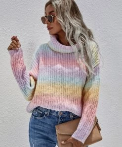 MY Smaibulun | Tie-Dye Turtleneck Bat-Sleeve Sweater - Pink Yellow Want.Need.Love 15 MY Smaibulun | Tie-Dye Turtleneck Bat-Sleeve Sweater - Pink Yellow Want.Need.Love