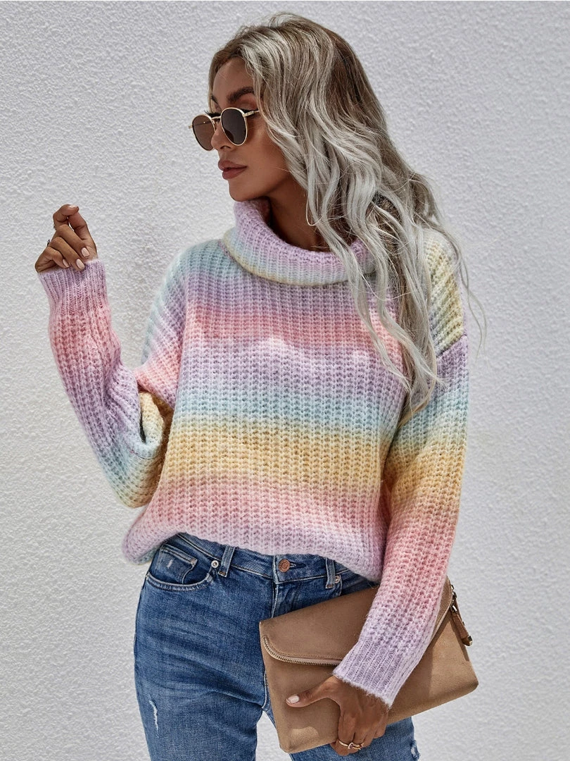 MY Smaibulun | Tie-Dye Turtleneck Bat-Sleeve Sweater - Pink Yellow Want.Need.Love 8 MY Smaibulun | Tie-Dye Turtleneck Bat-Sleeve Sweater - Pink Yellow Want.Need.Love