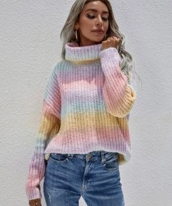 MY Smaibulun | Tie-Dye Turtleneck Bat-Sleeve Sweater - Pink Yellow Want.Need.Love 10 MY Smaibulun | Tie-Dye Turtleneck Bat-Sleeve Sweater - Pink Yellow Want.Need.Love