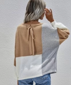 MY Smaibulun | Color Block Pattern Knit Sweater