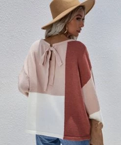 MY Smaibulun | Color Block Pattern Knit Sweater - Pink New In Clothing