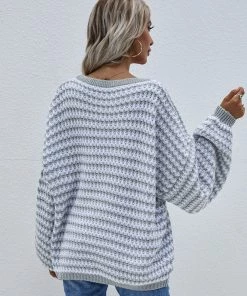 MY New In Clothing Smaibulun | Puff Sleeve V-Neck Sweater - Smoke 11 MY New In Clothing Smaibulun | Puff Sleeve V-Neck Sweater - Smoke