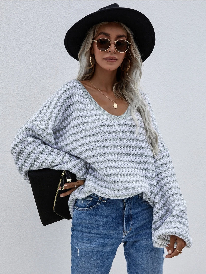 MY New In Clothing Smaibulun | Puff Sleeve V-Neck Sweater - Smoke 3 MY New In Clothing Smaibulun | Puff Sleeve V-Neck Sweater - Smoke