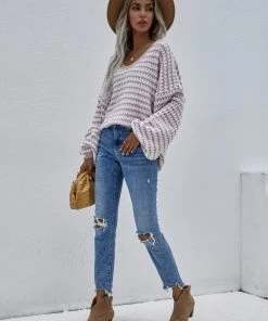 MY Clothing Smaibulun | Puff Sleeve V-Neck Sweater - Beige 13 MY Clothing Smaibulun | Puff Sleeve V-Neck Sweater - Beige