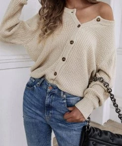 MY Smaibulun | Front And Back Wearable Knit Cardigan - Beige