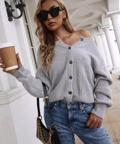 MY Smaibulun | Front And Back Wearable Knit Cardigan - Grey