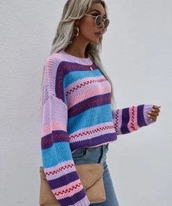 MY Smaibulun | Stripe Color-Block Knit Long-Sleeve Top - Lalic