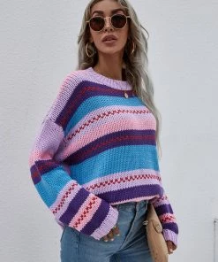 MY Smaibulun | Stripe Color-Block Knit Long-Sleeve Top - Lalic