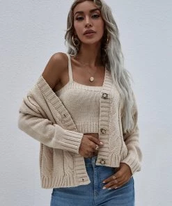 MY Smaibulun | Knit Cardigan Set - Beige New In Clothing