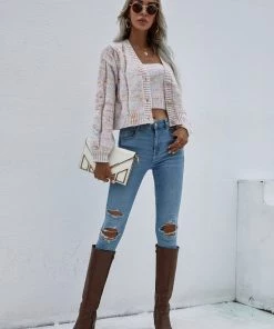 MY Smaibulun | Braid Sleeve Knit Cardigan Set - Purple 10 MY Smaibulun | Braid Sleeve Knit Cardigan Set - Purple