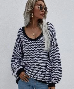 MY Smaibulun | Puff Sleeve V-Neck Sweater - Black New In Clothing