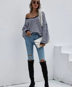 MY Smaibulun | Puff Sleeve V-Neck Sweater - Black New In Clothing