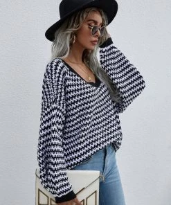 MY Smaibulun | Puff Sleeve V-Neck Sweater - Black New In Clothing