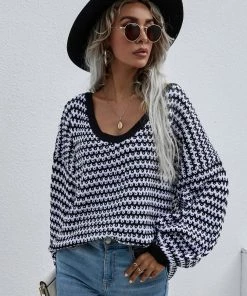 MY Smaibulun | Puff Sleeve V-Neck Sweater - Black New In Clothing